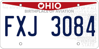 OH license plate FXJ3084