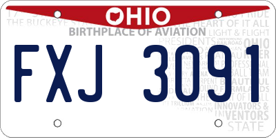 OH license plate FXJ3091