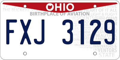 OH license plate FXJ3129