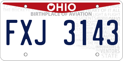 OH license plate FXJ3143