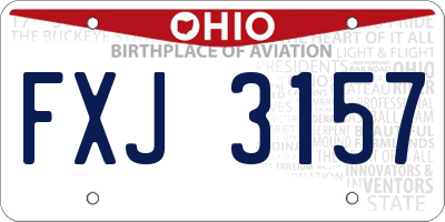 OH license plate FXJ3157