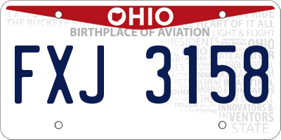 OH license plate FXJ3158