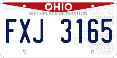 OH license plate FXJ3165