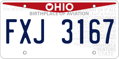 OH license plate FXJ3167