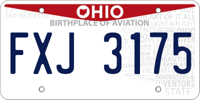 OH license plate FXJ3175