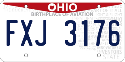 OH license plate FXJ3176