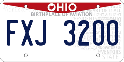 OH license plate FXJ3200