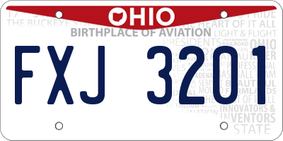 OH license plate FXJ3201