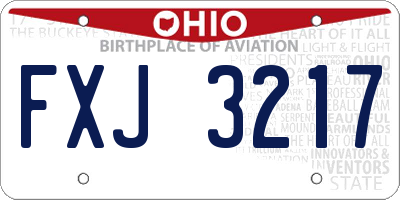 OH license plate FXJ3217