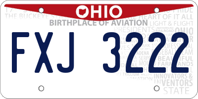 OH license plate FXJ3222