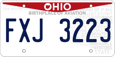 OH license plate FXJ3223