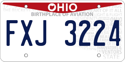OH license plate FXJ3224