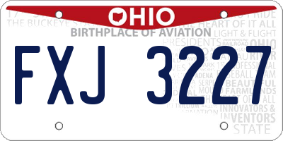 OH license plate FXJ3227
