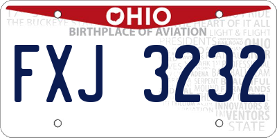 OH license plate FXJ3232
