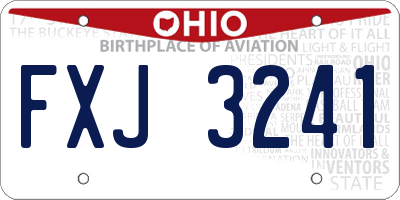OH license plate FXJ3241