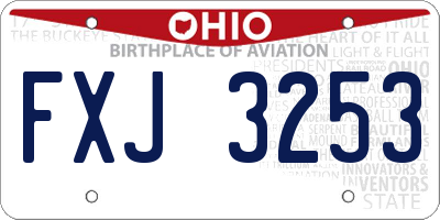 OH license plate FXJ3253