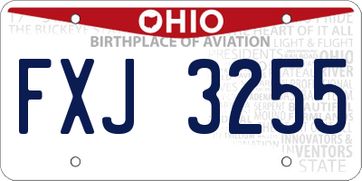 OH license plate FXJ3255
