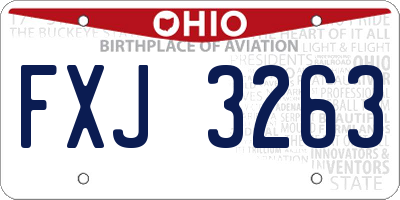 OH license plate FXJ3263
