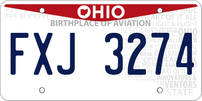 OH license plate FXJ3274