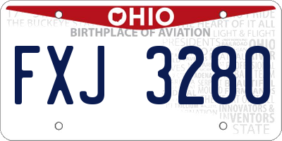OH license plate FXJ3280