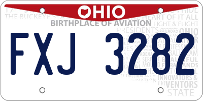 OH license plate FXJ3282