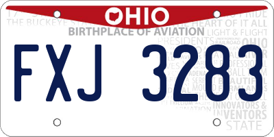 OH license plate FXJ3283