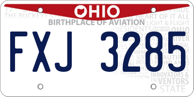 OH license plate FXJ3285