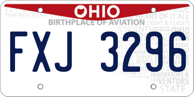 OH license plate FXJ3296