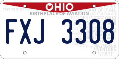 OH license plate FXJ3308