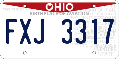 OH license plate FXJ3317