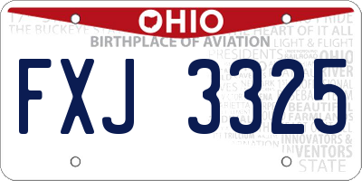 OH license plate FXJ3325
