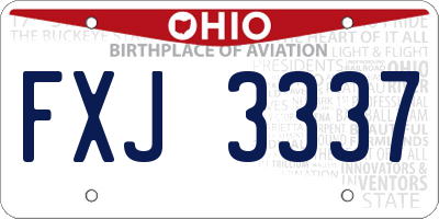 OH license plate FXJ3337