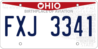 OH license plate FXJ3341