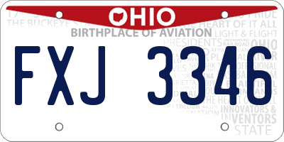 OH license plate FXJ3346
