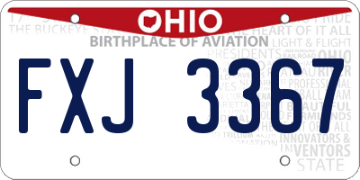 OH license plate FXJ3367