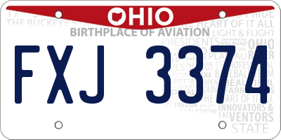 OH license plate FXJ3374