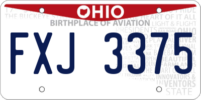 OH license plate FXJ3375