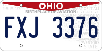 OH license plate FXJ3376