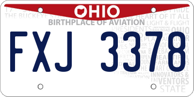 OH license plate FXJ3378