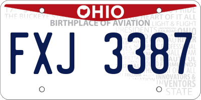 OH license plate FXJ3387