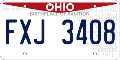 OH license plate FXJ3408