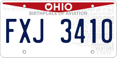 OH license plate FXJ3410