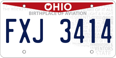 OH license plate FXJ3414