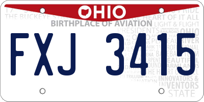 OH license plate FXJ3415