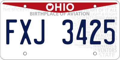 OH license plate FXJ3425