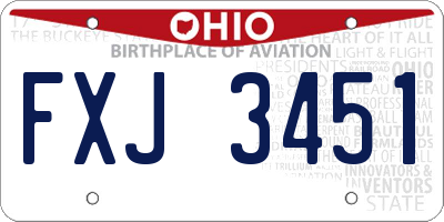 OH license plate FXJ3451