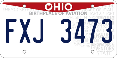 OH license plate FXJ3473