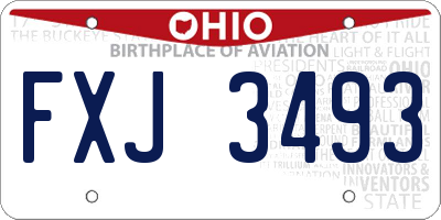OH license plate FXJ3493