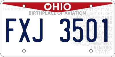 OH license plate FXJ3501
