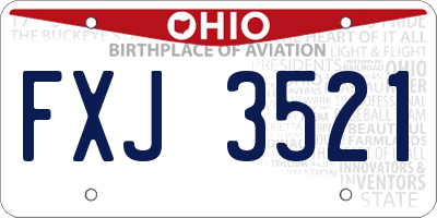 OH license plate FXJ3521